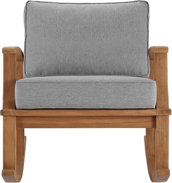 Modway EEI-4177-NAT-GRY Marina Patio Teak Rocking Chair, Natural Gray