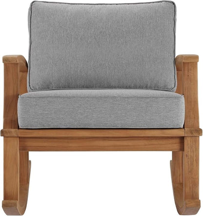 Modway EEI-4177-NAT-GRY Marina Patio Teak Rocking Chair, Natural Gray