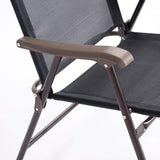 Giantex Set of 2 Patio Folding Chairs, Outdoor Patio Dining Chairs w/Armrest, Sling Back, Metal Frame - Photo 9