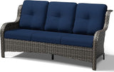 Joyside Outdoor Patio Couch, 3 Seater Outdoor Wicker Sofa with High Back, Deep Seating, Wide Armrest, Thickened Cushions - Photo 8