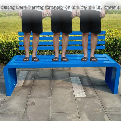 Pink Metal Garden Bench, Outdoor Patio Seating for Yard & Park, 660lb Capacity, Stylish Entryway Furniture, 120cm/47in Long, Durable & Elegant Design
