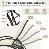 Tangkula Rocking Chair Outdoor, 2-in-1 Convertible Lounge Chair with 4-Level Adjustable Backrest - Photo 6