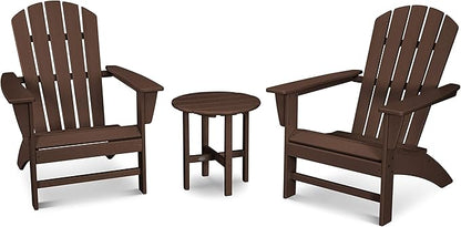 POLYWOOD Nautical 3-Piece Adirondack Chair Set