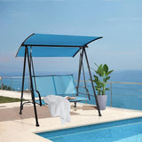 Tangkula 2 Person Porch Swing, Patio Swing with Adjustable Canopy, Comfortable Fabric Seat & Heavy-Duty Steel Frame - Photo 3