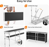 VINGLI 43" Portable Bar Table, 3-Tier Shelves, Carry Bag，Mobile Bar Table for Events, Party, Camping, Picnic, Tradeshow - Photo 4