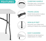 Best Choice Products 6ft Plastic Folding Table, Indoor Outdoor Heavy Duty Portable w/Handle, Lock for Picnic, Party - Photo 5