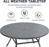 VICLLAX 50" Round Patio Dining Table for 6 - Photo 4