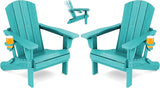 SERWALL Folding Adirondack Chair Set of 2, Adjustable Adirondack Chair with 3 Recline Positions - Photo 1