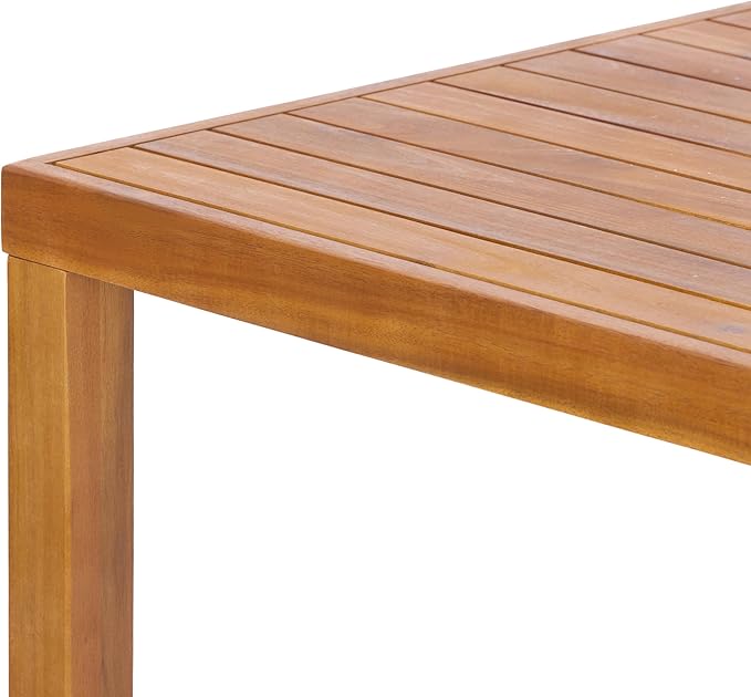 Christopher Knight Home Balew Acacia Wood Outdoor Bar Table, Wooden Patio Bar Height Table - Photo 8