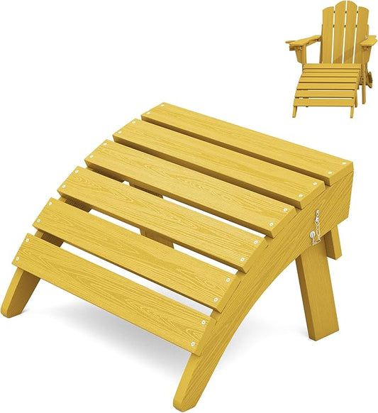 KINGYES Folding HDPE Adirondack Chairs Ottoman