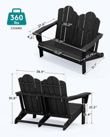 SERWALL 3 Pieces Patio Adirondack Bench Set - Photo 3