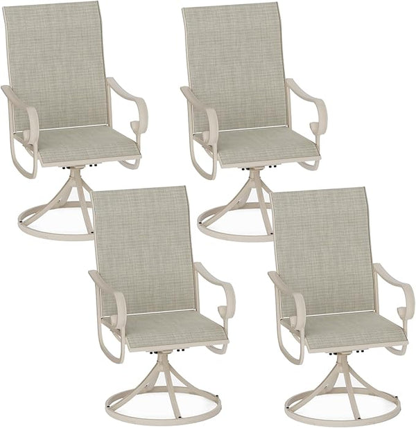 Patio Swivel Chairs Set of 4, Outdoor Dining Chairs with High Back - Photo 1
