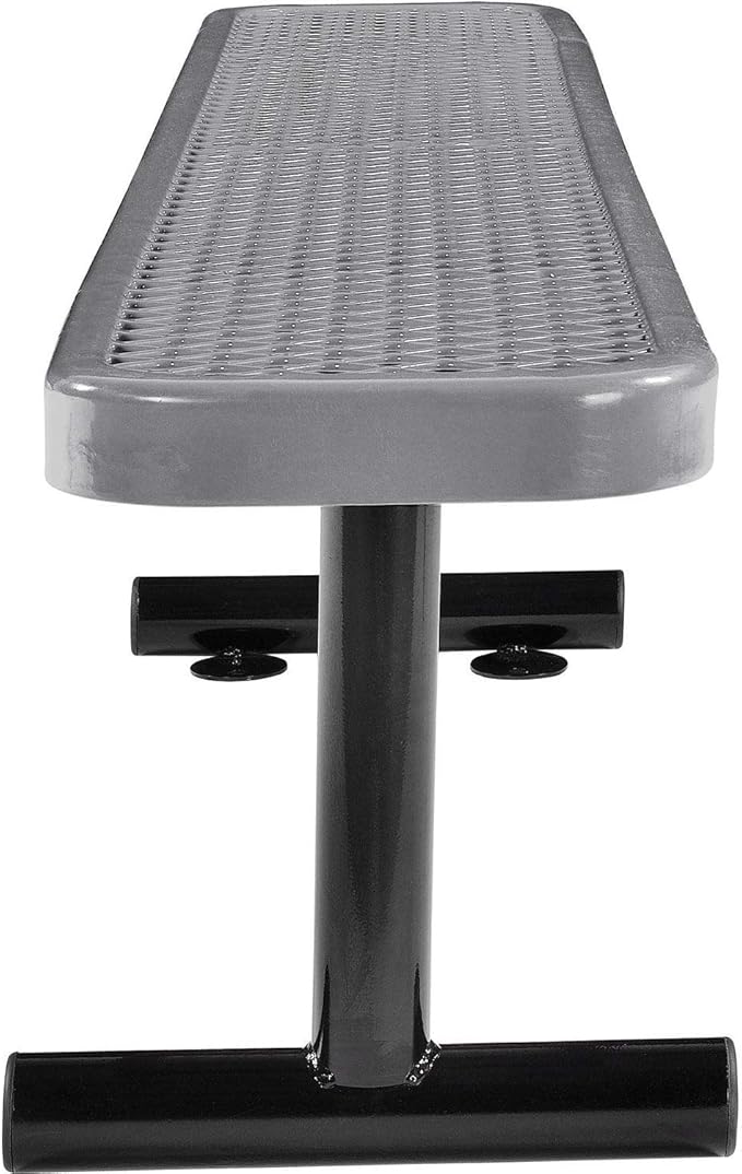 Global Industrial 6'L Heavy Duty Expanded Metal Mesh Flat Bench with Steel Frame, Portable Outdoor Bench - Photo 3