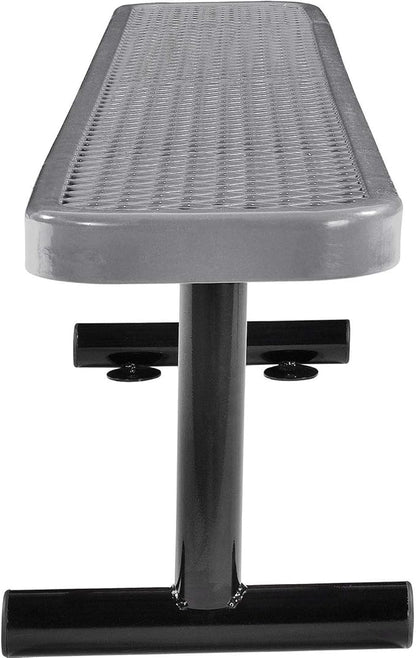 Global Industrial 6'L Heavy Duty Expanded Metal Mesh Flat Bench with Steel Frame, Portable Outdoor Bench, 1000 lbs Capacity, Gray, 72" L x 14-1/2"W x 18" H