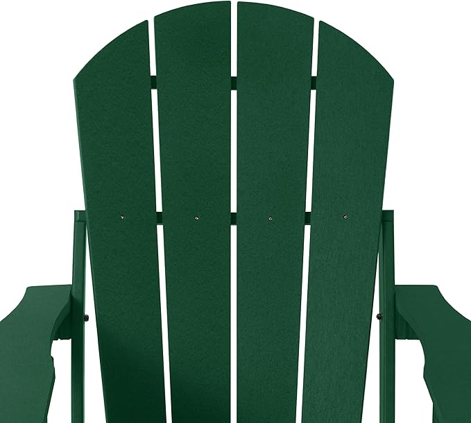 WestinTrends Malibu Folding Adjustable Adirondack Chair with Retractable Ottoman and Cup Holder, Dark Green