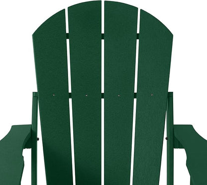 WestinTrends Malibu Folding Adjustable Adirondack Chair with Retractable Ottoman and Cup Holder, Dark Green