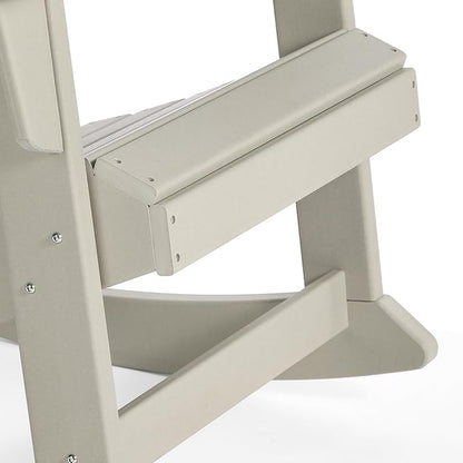 WO WESTIN OUTDOOR HDPE Laguna Outdoor Rocking Poly Adirondack Chair (Set of 2), Sand