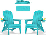 nevilywood HDPE Foldable Adirondack Chairs Set of 2, Waterproof All-Weather Outdoor Design, for Fire Pit, Patio & Beach - Photo 1
