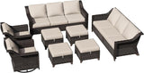 8 Pieces Patio Conversation Furniture Set - 2 Sofas, 4 Ottomans, 2 Swivel Chairs, 1 Side Table - Photo 7
