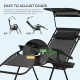 Athena Collection Folding Zero Gravity Chair with Canopy, Adjustable Lounge Chair Recliner - Photo 7