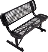 4FT Park Benches for Outside, Garden Benches Weatherproof with Backrest - Heavy-Duty Metal Bench for Patio Porch - Photo 6