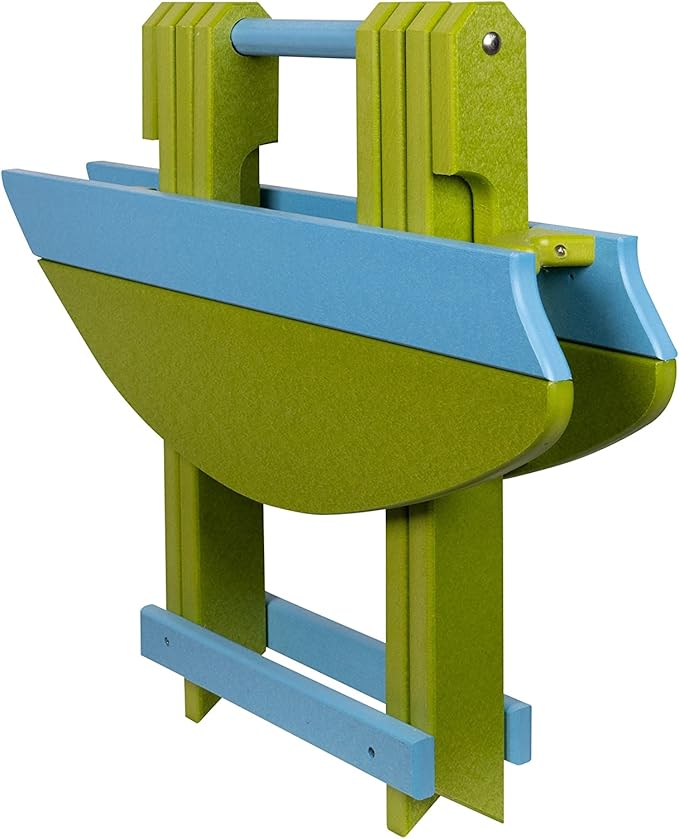 Amish-Made Surfboard Shaped Lime Green Poly Folding Side Table