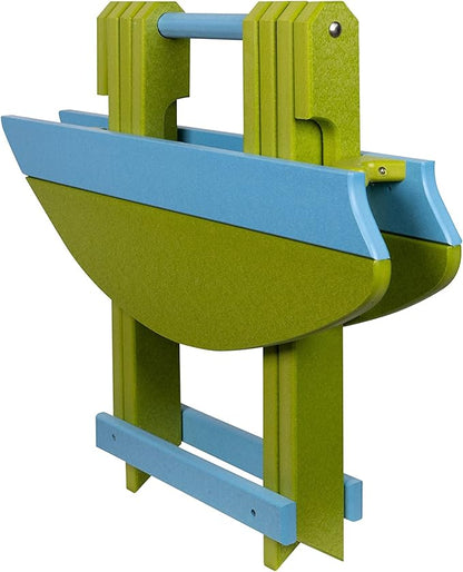 Amish-Made Surfboard Shaped Lime Green Poly Folding Side Table