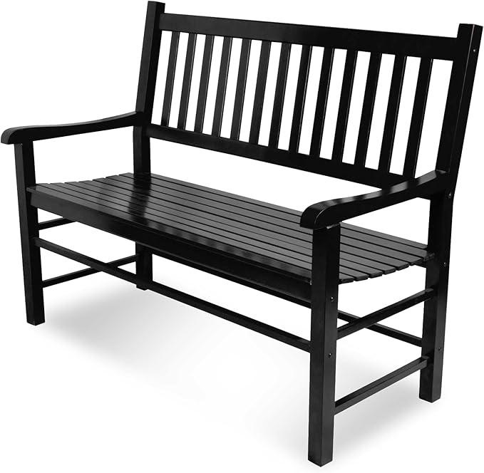 Shine Company Eden Outdoor Garden Bench – Black