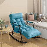 Bedroom rocking chair with cushion, Modern Comfortable Sofa Lounger, outdoor garden lounge chair with armrests - Photo 1