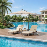 GarveeLife Outdoor Wicker Chaise Lounge Chair with Cushion, Metal Frame Patio Reclining Lounge Bed - Photo 2