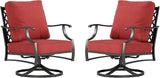 Metal Outdoor Swivel Patio Chairs Set of 2 with 5.75" Extra Thick Cushion - Photo 8