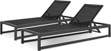 Christopher Knight Home Eudora Outdoor Chaise Lounge (Set of 2), Aluminum, Black, Gray - Photo 1