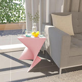 LeisureMod 15.75" Triangular Side Table, Stackable Plastic Accent End Table for Indoor & Outdoor Use - Photo 2