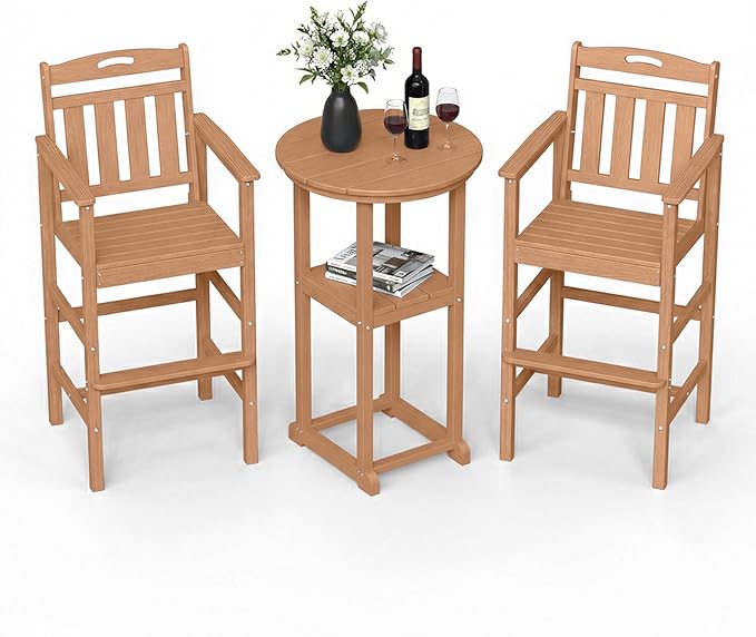 Ciokea 3-Pcs Bistro Table and Chairs - Photo 1