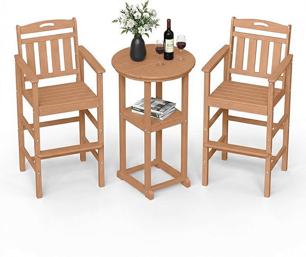 Ciokea 3-Pcs Bistro Table and Chairs - Photo 1
