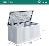 YITAHOME 230 Gallon Large Deck Box with Divider & Side Handles, Outdoor Double-Wall Storage for Patio Furniture Cushions - Photo 9