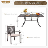 Sophia & William 7 Pieces Cast Aluminium Patio Dining Furniture Set for 6 - Photo 6