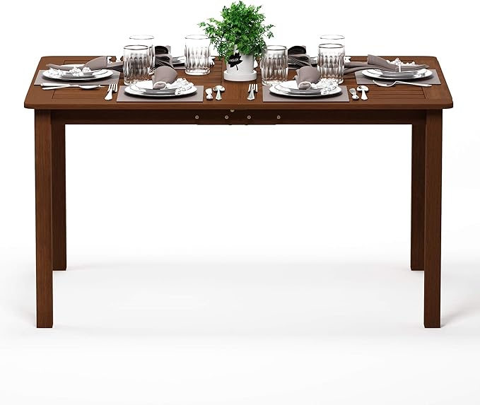Furinno Tioman Outdoor Dining Table, Natural 35.5"D x 59.0"W x 29.0"H