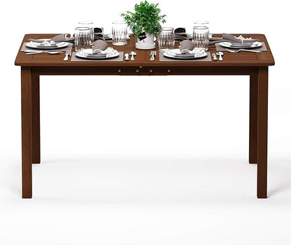 Furinno Tioman Outdoor Dining Table, Natural 35.5"D x 59.0"W x 29.0"H