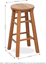 Furinno FG17629 Tioman Outdoor Hardwood Patio Furniture Promo Arch Bar Stool (Set of 2), Natural - Photo 2