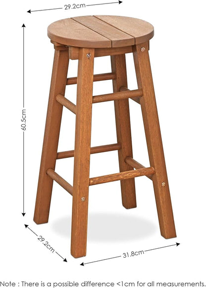 Furinno FG17629 Tioman Outdoor Hardwood Patio Furniture Promo Arch Bar Stool (Set of 2), Natural