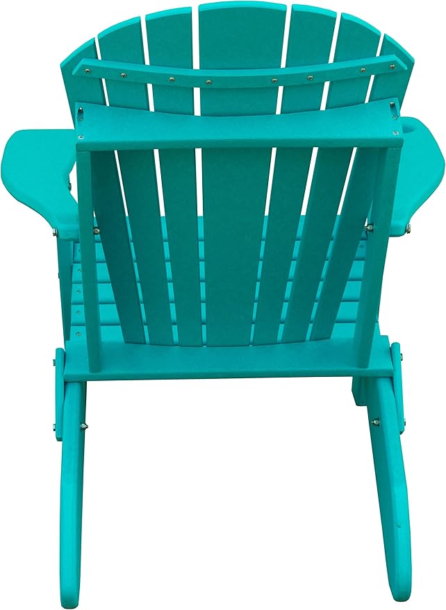 Furniture Barn USA Poly Folding Adirondack Chair with Smart Phone Holder, Aruba Blue
