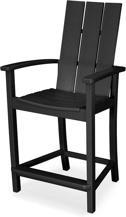 POLYWOOD® Modern Adirondack Counter Chair, Black