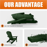 YEFU Adirondack Chair Set of 2, Folding Oversized Plastic Adirondack Chair with Cup Holder - Photo 4