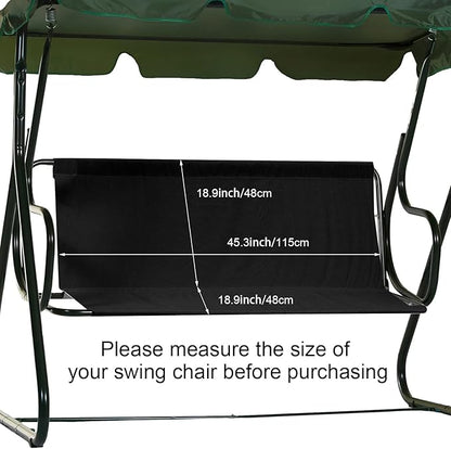 Outdoor Porch Patio Swing Seat Cover, 600D Thickened Oxford Waterproof Swing Cushion Protection Covers Replacement for Outdoors Garden Yard Furniture Chairs (Black,45.3"x18.9"x18.9")