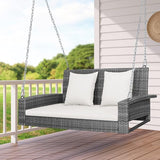 Tangkula 2 Person Wicker Hanging Porch Swing - Photo 2