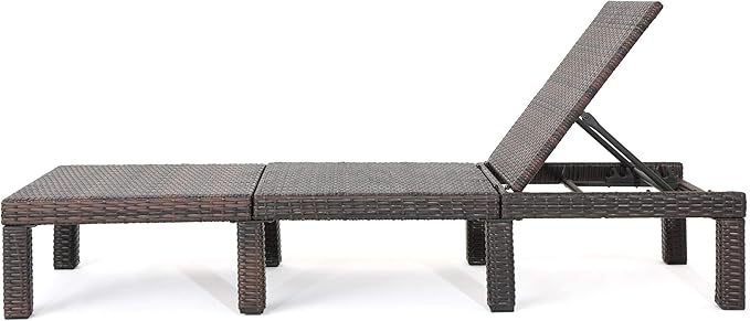 Christopher Knight Home Jamaica Outdoor Wicker Chaise Lounge with Water Resistant Cushion, Multibrown / Orange - Photo 7