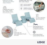 Ledge Lounger Signature Lowback Chair Set - Two Chairs - Ice Bin Side Table - in-Pool - On-Deck - Water Depths 0-9” - Photo 3