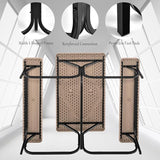 Giantex Picnic Table Bench Set Outdoor Camping All Weather Metal Base Wood-Like Texture Backyard Poolside Dining Party - Photo 6