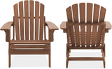 Casafield Oversized Folding Adirondack Chair, Cedar Wood Outdoor Fire Pit Lounge Chairs for Patio, Deck, Yard - Photo 6